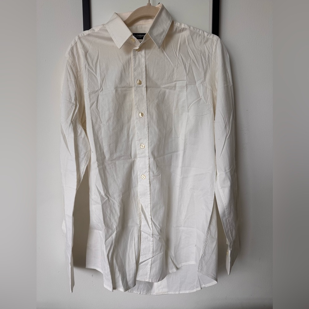 Dolce & Gabbana Cream mens Dress Shirt size 40